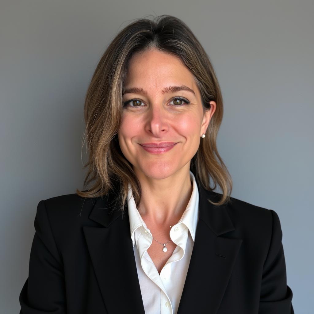 WhatNow founder, smiling, in a dark blazer